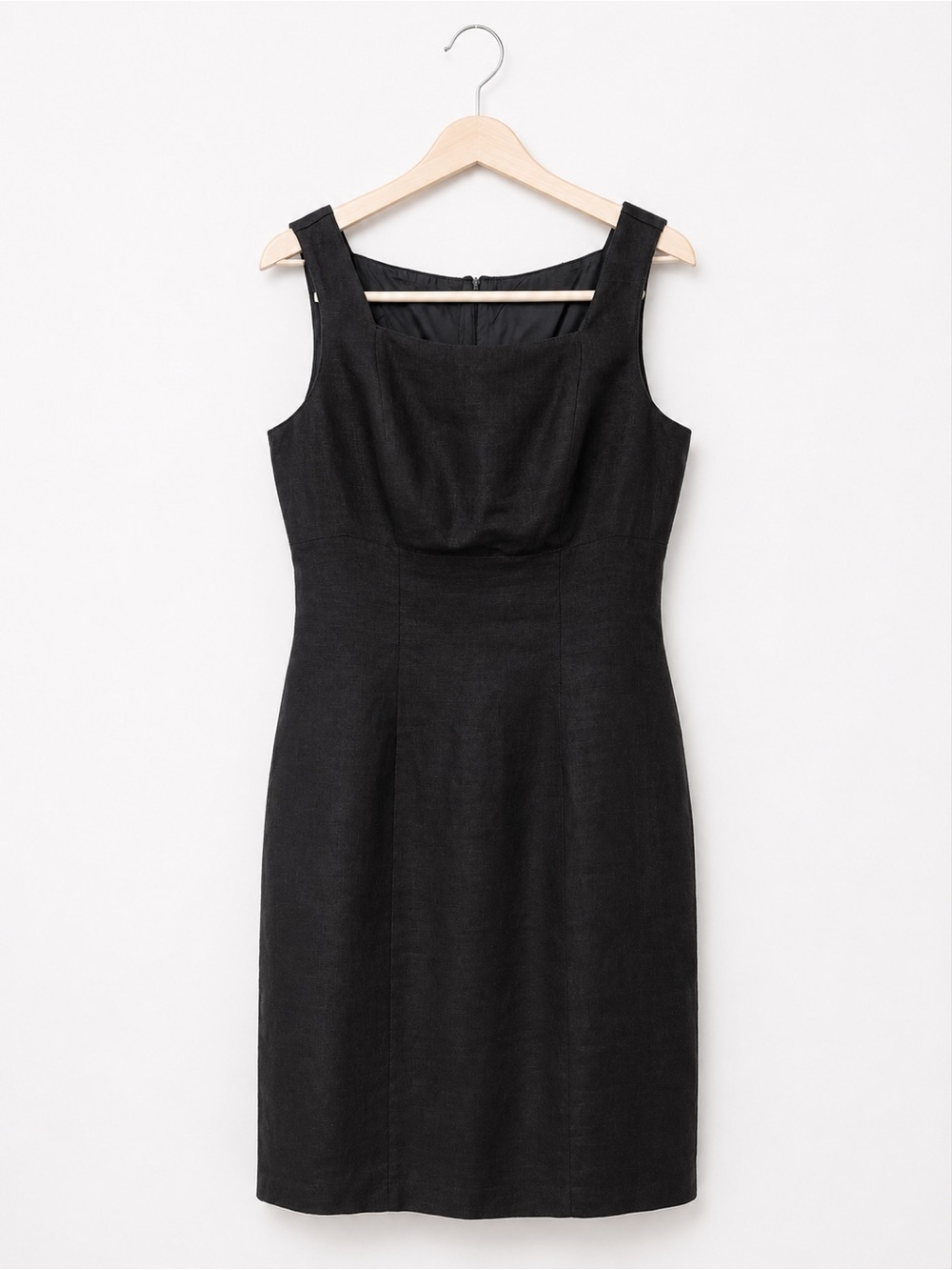 Vintage Geary Roark Kamisato Black Linen Sleeveless Dress Women’s 14 Classic LBD